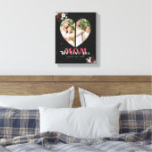 Burgundy Floral Heart Shaped Gift for Moederdag Canvas Afdruk (Insitu (Slaapkamer))