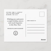 Burgundy Floral Holly Corporate kerst Briefkaart (Achterkant)