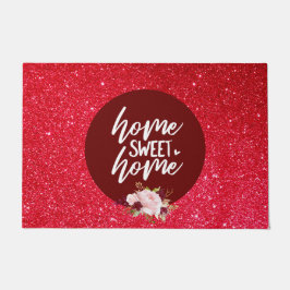 Burgundy Floral Home Sweet Home Home Deurmat
