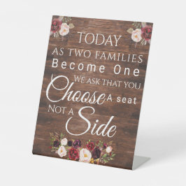 Burgundy Floral Kies een Poster Reclamebord Met Voetstuk