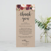 Burgundy Floral Kraft Place - Beeldscherm Programma (Staand voorkant)