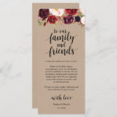 Burgundy Floral Kraft Place - Beeldscherm Programma (Voorkant / Achterkant)