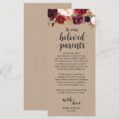 Burgundy Floral Kraft Place - Beeldscherm Programma (Voorkant / Achterkant)