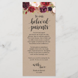 Burgundy Floral Kraft Place - Beeldscherm Programma