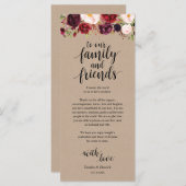 Burgundy Floral Kraft Place - Beeldscherm Programma (Voorkant / Achterkant)