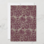 Burgundy Floral Lace Rustic Graduation Party Kaart (Achterkant)