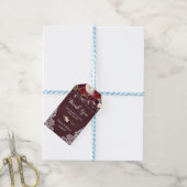 Burgundy Floral Lace Wedding Favor Dank je Cadeaulabel (Met Touw)