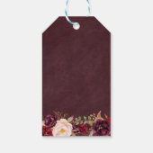 Burgundy Floral Lace Wedding Favor Dank je Cadeaulabel (Achterkant)