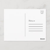 Burgundy Floral maakt de foto van de datum op Briefkaart (Achterkant)