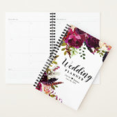 Burgundy Floral Mariage Daily Planner (Devant avec enveloppe)