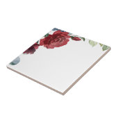 Burgundy Floral Modern Greenery Tegeltje (Zijkant)