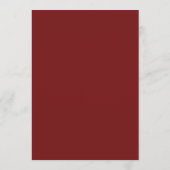 Burgundy Floral Modern Script 5x7'' Menu Mariage (Dos)