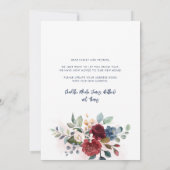 Burgundy Floral New Address Moving Aankondiging (Achterkant)