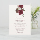 Burgundy Floral Old Money Wedding Invitation (Debout devant)