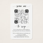 Burgundy Floral Photo QR Code Analysez-moi à RSVP (Dos)