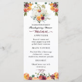 Burgundy Floral Pumpkin Thanksgiving menu (Voorkant)