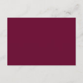 Burgundy Floral Rustic Gold Blush Roos Reception Informatiekaartje (Achterkant)