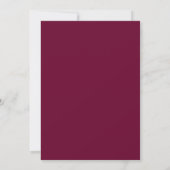Burgundy Floral Rustic Gold Blush Roos Weddenschap Kaart (Achterkant)