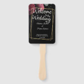 Burgundy Floral Rustic Handwaaier (Voorkant)