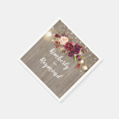 Burgundy Floral Rustic Servet (Hoek)