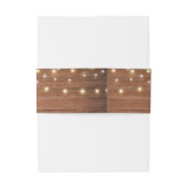 Burgundy Floral Rustic String Lights Wedding Uitnodigingen Wikkel (Achterkant Voorbeeld)