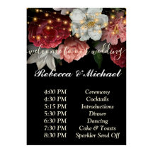 Burgundy Floral Rustic string ligOrder of Events