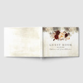 Burgundy Floral Rustic Wedding Gastenboek (Volledig)