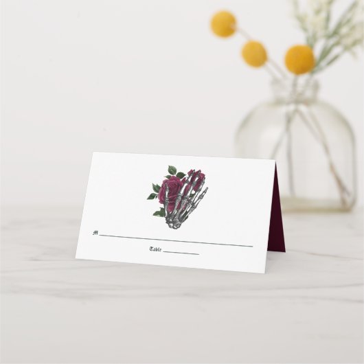 Burgundy Floral Skeleton Gothic Wedding (Voorkant)