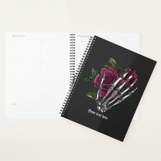 Burgundy Floral Skeleton Gothic Wedding Planner (Display)