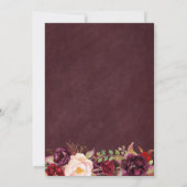 Burgundy Floral String Lights Baby shower Kaart (Achterkant)