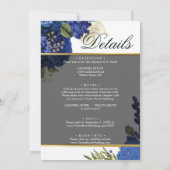 Burgundy Floral Vellum Wedding Invitation Kaart (Achterkant)