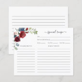 Burgundy Floral Vrijgezellenfeest Script Recipe Ka (Voorkant / Achterkant)