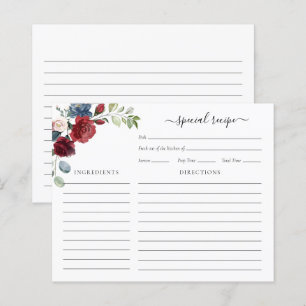 Burgundy Floral Vrijgezellenfeest Script Recipe Ka