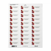 Burgundy Floral Waterverf Adresetiketten Etiket (Full Sheet)