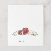 Burgundy floral Waterverf bruiloft (Buitenkant ongevouwen)