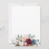 Burgundy Floral Waterverf Script Save The Date (Achterkant)
