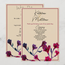 Burgundy Floral Waterverf Wedding
