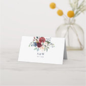 Burgundy Floral Waterverf Wedding Reception (Achterkant)