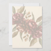 Burgundy Floral Wedding Invitation (Dos)