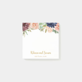 Burgundy Floral Wedding Post-it® Notes