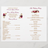 Burgundy Floral Wedding Programme (Achterkant)