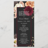 Burgundy Floral Wedding Programme Programma (Voorkant)