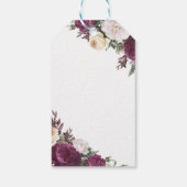 Burgundy Floral WeddingDank je Cadeaulabel (Achterkant)