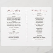 Burgundy Floral Wine Barrel Fall Wedding Programme Flyer (Achterkant)