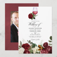 Burgundy Floral Wine Tasting Weduwfoto