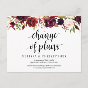 Burgundy Florals, een nieuw plan uitgesteld Briefkaart