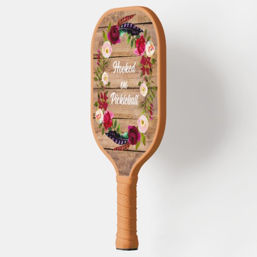 Burgundy Florals, Feathers, Wood Paddle Pro (Links)