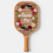 Burgundy Florals, Feathers, Wood Paddle Pro (Achterkant)