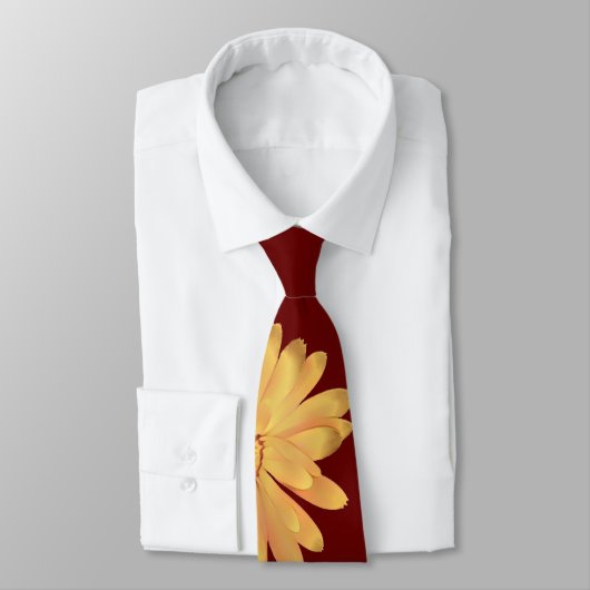 Burgundy Flower Pattern Stropdas (Gebonden)