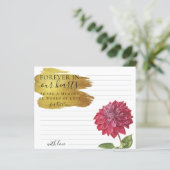 Burgundy Flower Share a Memory Funeral Kaart (Staand voorkant)